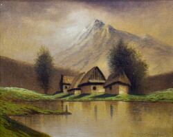 Jenő Kuszka Szepesi (1885-1948) lakeside view in the Tatras