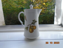 Royal worcester evesham gold hot water jug with pictorial fruit designs