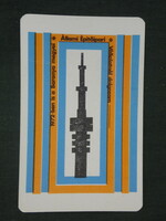 Kártyanaptár, BÉV építőipari vállalat Pécs,grafikai rajzos, tévétorony,1972 ,  (1)