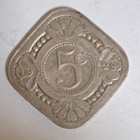 1912. Netherlands 5 cent Queen Wilhelmina (1890 - 1948) (850)