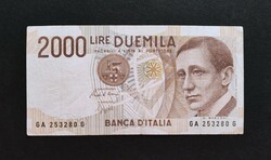 Olaszország 2000 Lire / Líra 1990, F+