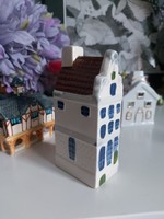 Dutch hand painted ceramic cottage, Christmas decoration, marked