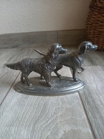 Nice old silver-plated statue: 2 hunting dogs (10.5x18.5x7.2 cm)