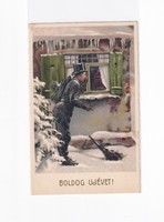 K:120 BÚÉK - Újév antik  képeslap postatiszták