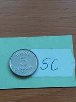 Brazil brasil 5 centavos 1986 stainless steel sc
