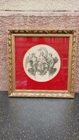 Old framed engraving, lithograph (?)