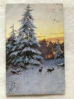 Antique, old long address Christmas card -7.