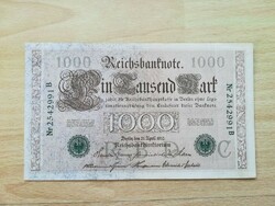 Germany 1000 marks 1910 unc green numbering