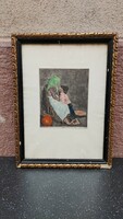 Fényes adolf / Brothers in Rome color etching