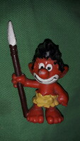 Retro PEYO SCHLEICH - SMURF-HUPIKÉK TÖRPIKE benszülött festett gumi játék figura 8cm a képek szerint