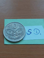 New Zealand new zealand 10 cents 1973 Maori mask, copper-nickel, ii. Elizabeth sd