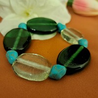 Murano glass and turquoise bracelet. Extra unique.