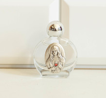 UTOLSÓ LEHETŐSÉG Pici fém szenteltvíztartó flaska Szűz Mária képével keresztény katolikus kegytárgy