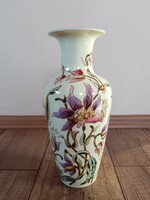 Old Zsolnay orchid pattern porcelain vase