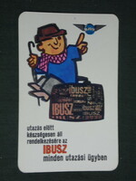 Kártyanaptár, IBUSZ utazási iroda,grafikai,rajzos, reklám figura, 1971 ,  (1)