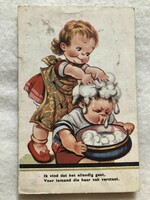 Antique, old graphic postcard -7.