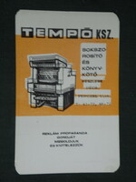 Card calendar, Pécs tempo edition, Advertising propaganda printing house, graphic artist, 1970, (1)