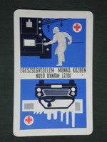 Kártyanaptár,SZOT munkavédelmi osztály, grafikai rajzos balesetmegelőzés,plakát reklám , 1971 ,  (1)