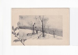 K:144 antique Christmas postcard / post office