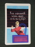 Card calendar, otp savings bank, graphic artist, female model, 1971, (1)