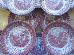 Angol pink porcelán tányér mélytányér 20,5 cm - darabra