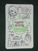 Kártyanaptár, Csemege élelmiszer ABC áruház, grafikai rajzos,erotikus női modell, 1971 ,  (1)