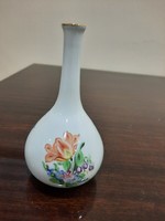 Herendi virágmintás porcelán váza, ibolyaváza