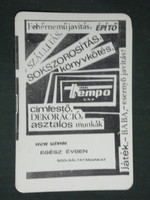 Card calendar, Pécs tempo csz., Builder, supplier, repairer, receiver, 1970, (1)
