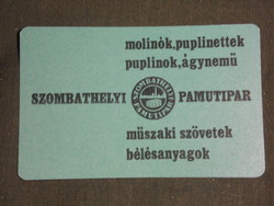 Kártyanaptár, Szombathely pamutipari vállalat, 1970 ,  (1)