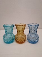 3 pieces of Czech Bohemian glass violet vase