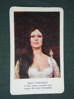 Kártyanaptár, MOKÉP mozi, Beata Tyszkiewicz színésznő, erotikus női modell, 1971 ,  (1)