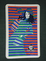 Card calendar, center store, clothing, fashion, graphic designer, female model, 1971, (1)