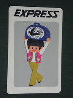 Kártyanaptár, Express utazási iroda,grafikai rajzos,reklám figura,1971 ,  (1)