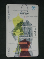 Card calendar, Meruker, Mecsek store, clothing, fashion, graphic designer, female model, 1971, (1)