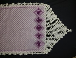 Embroidered tablecloth with crochet edge