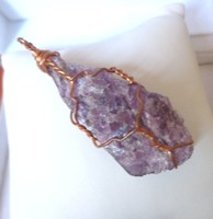 Fluorite raw opaque wire pendant is rare