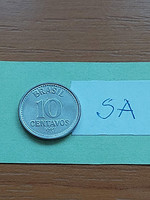 Brazil brasil 10 centavos 1987 stainless steel sa