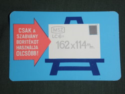 Card calendar, Hungarian post office, graphic artist, standard envelope, 1971, (1)