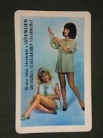 Kártyanaptár,Fogyasztási szövetkezet áruház,szaküzlet,ruházat,divat,erotikus női modell 1971 ,  (1)