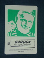 Card calendar, barbon shaving cream, cosmetics household company, graphic artist, 1971, (1)