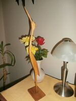 Retro vintage wooden bird crane-heron