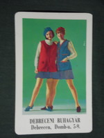 Card calendar, clothing factory in Debrecen, erotic female model, 1970, (1)