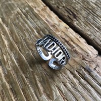 Older dior j'adior silver ring, adjustable