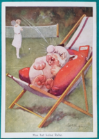 Bonzo kutya humoros képeslap, képeslap, Bonzo  B.K.W.I. Bonzo Serie XII./2. futott, vágott