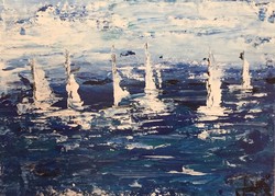 White Sails - painting, original, by the artist