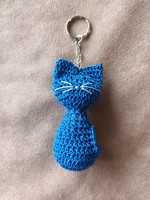 Cat keychain blue
