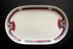 Alföldi display case art deco small offering oval bowl red blue gray
