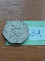 England England 50 new pence 1981 queen elizabeth, copper-nickel sh