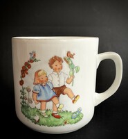 Zsolnay showcase fairy tale scene children's mug