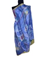 Blue patterned scarf 85x90 cm. (5704)